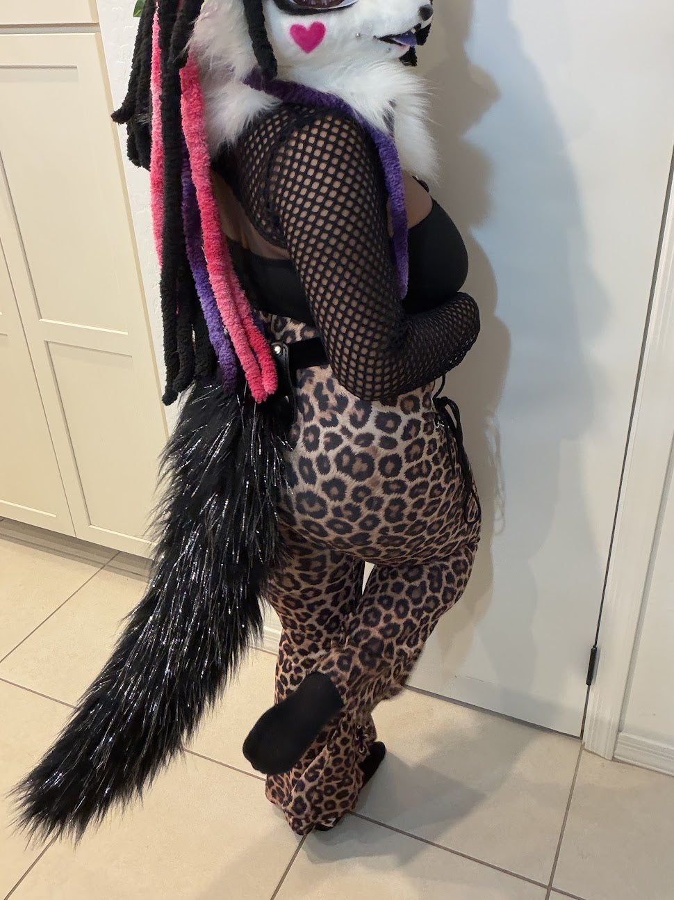 Large Custom Black Tinsel Fabric Hypermotion Tail Sleeve (Made to Order)